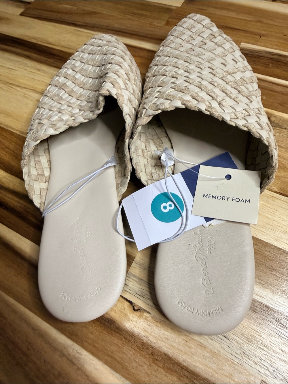 Universal Thread Beige Woven Pointed Slip-On Mules - Picture 2 of 5
